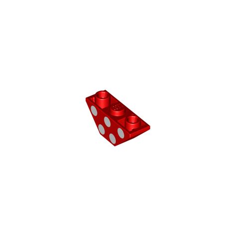 Lego Red Slope X Inverted Double With White Polka Dots