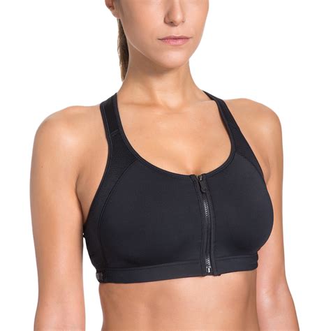 Women S Medium Support Zip Front Wire Free Racerback Tech Pro Sports