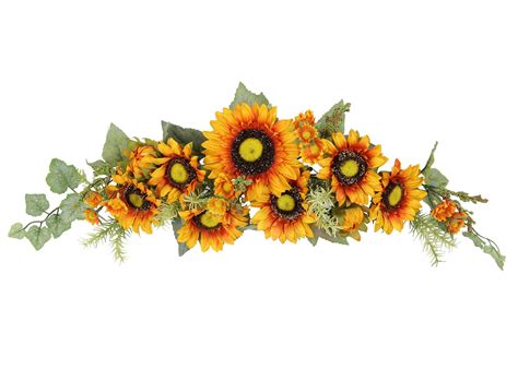 Artificial Sunflower Swag with Mini Berries Foliage | Foliage ...