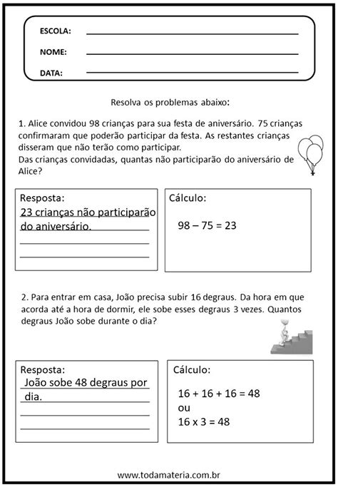 Atividades de matemática 4º ano (para imprimir) - Toda Matéria