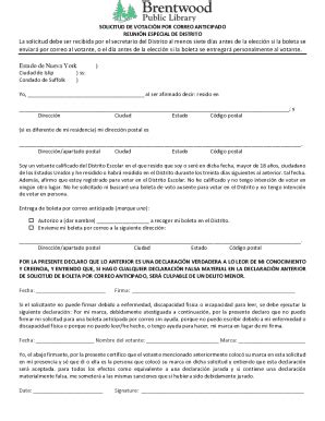 Completable En L Nea Early Mail Ballot Application Form Sp And E Docx