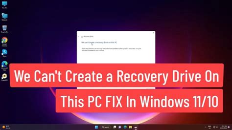 No Se Puede Crear Una Unidad De Recuperación En Este Pc Solución En