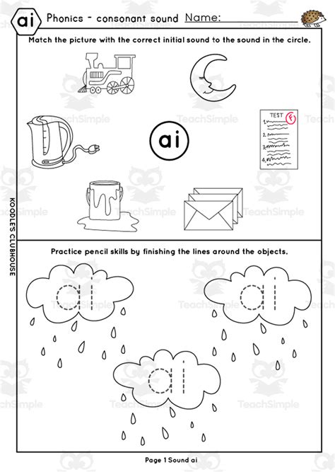 Phonics Ai Ee Igh Oa Oo Oo Worksheets By Teach Simple