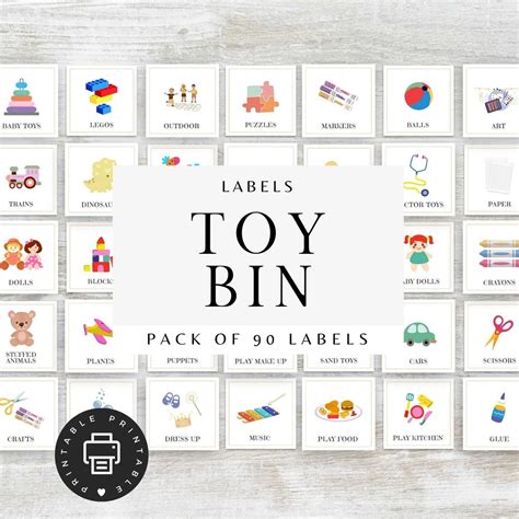 Toy Bin Labels Kids Room Organization Childrens Room Labels Home