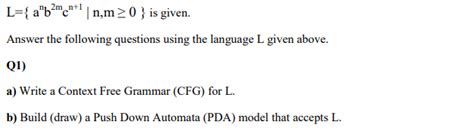 Solved L Anb Mcn N M Is Given Answer The Following Chegg