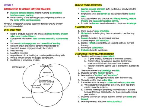 Facilitating Learner Centered Teaching Lesson Introduction To