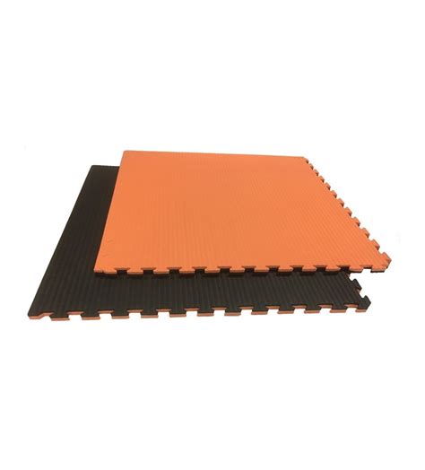 Tapis Puzzle Emboîtable Réversible Noir Orange 2 cm Tatami Store