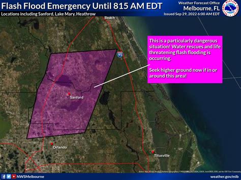 NWS Melbourne on Twitter: "A new FLASH FLOOD EMERGENCY for locations ...