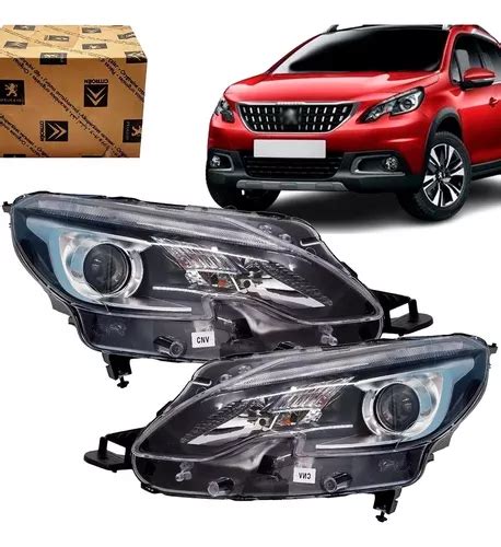 Par Farol Peugeot 2008 2015 16 Á 2024 Máscara Negra Original Frete grátis