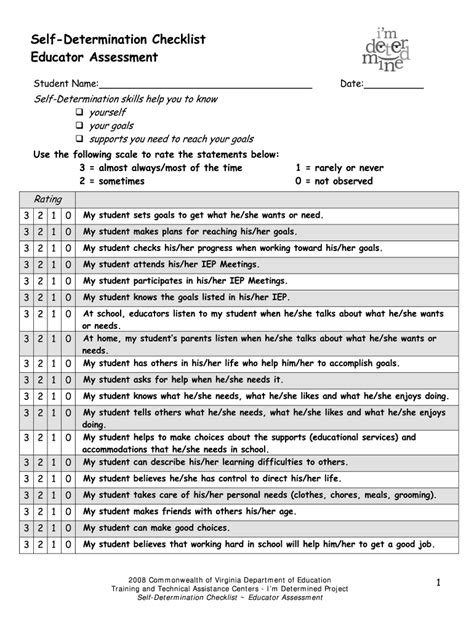 Self Determination Checklist Fill Out And Sign Online Dochub