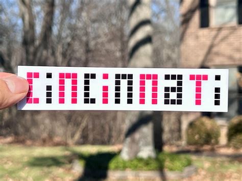 Cincinnati Sign Vinyl Sticker Red And Black Cincinnati Reds Etsy