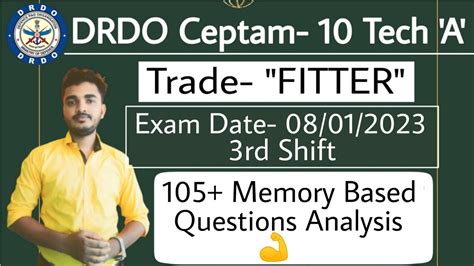 DRDO Technician A Fitter 3rd Shift Exam Paper 8th January 2023 Analysis