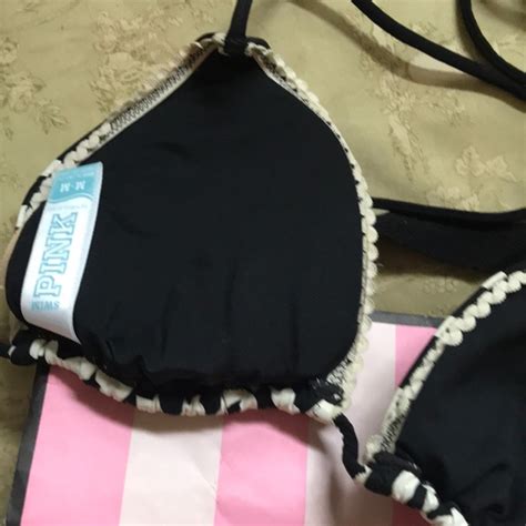 Victoria S Secret Swim Nwot Victorias Secret Blk Wht Love Sequin Bikini Poshmark
