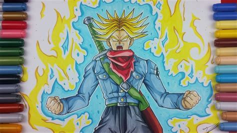 Drawing FUTURE TRUNKS Super Saiyan BLUE OF RAGE Dragonball Super