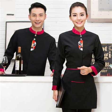 New Design 3 Color Chinese Restaurant Uniform For Waiter Clothing