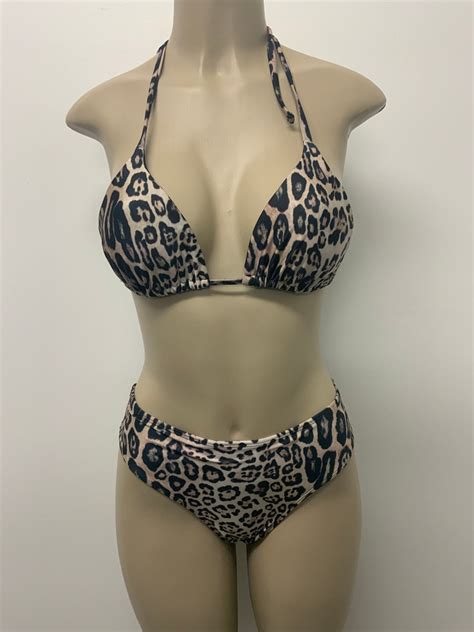 Cheetah Piece Bikini Set Etsy