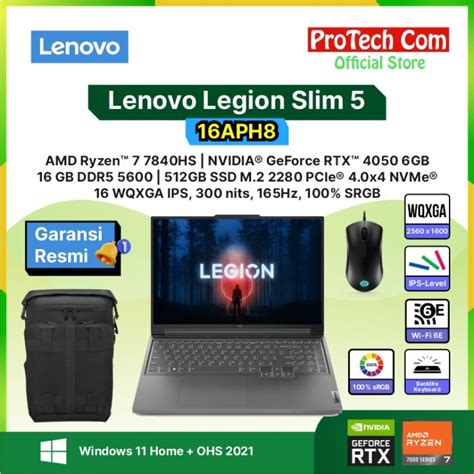 Jual LENOVO LEGION SLIM 5 16APH8 RYZEN 7 7840HS 16GB 512GB RTX4050 6GB