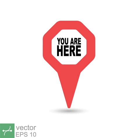 You Are Here Location Icon Simple Flat Style Map Pin Sign