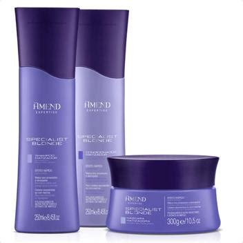 Kit Matizador Specialist Blonde Shampoo Condicionador Máscara Efeito Imediato Amend Kit de