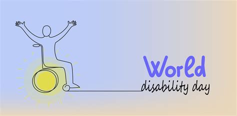 Person In Wheelchair World Disability Day Vector Doodle Banner