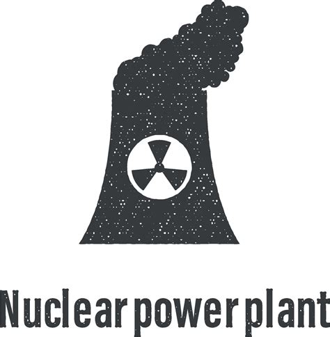 Nuclear Power Plant Icon Vector Illustration In Stamp Style 38025928