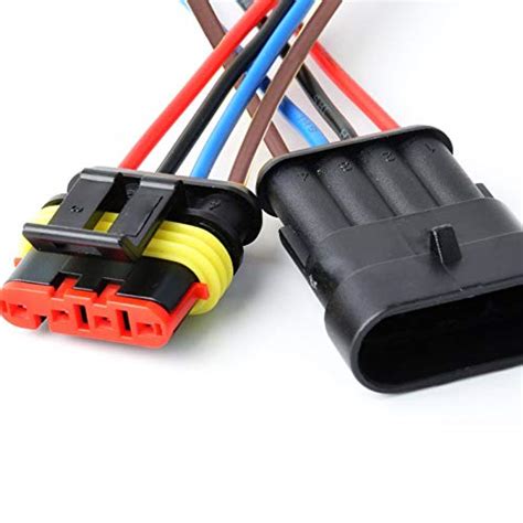 Yetor 16 Awg Way Car Waterproof Electrical Connector 4 Pin Plug Auto Electrical Wire Connectors