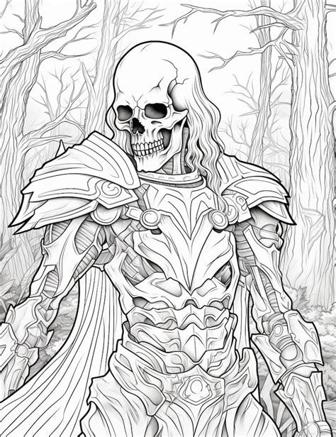 Premium Ai Image A Drawing Of A Skeleton In Armor With A Sword In His