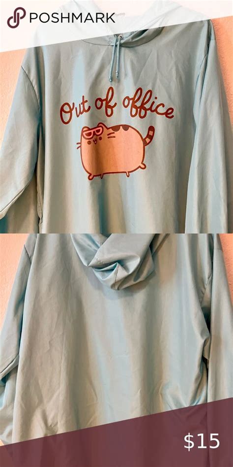 Pusheen Out Of Office Hooded Rain Jacket Hooded Rain Jacket Clothes