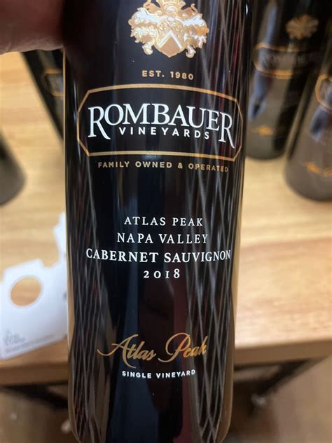 Rombauer Vineyards Cabernet Sauvignon Atlas Peak Vineyard Usa