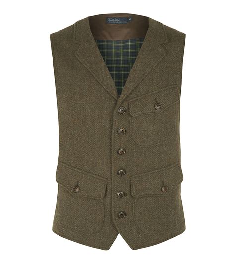 Polo Ralph Lauren Hillsdale Tweed Vest In Green For Men Brown Lyst