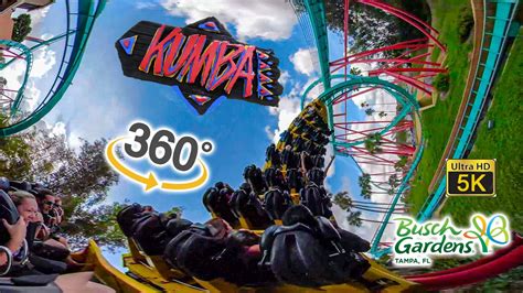 5K VR 360 Kumba Roller Coaster On Ride Ultra HD POV Busch Gardens Tampa