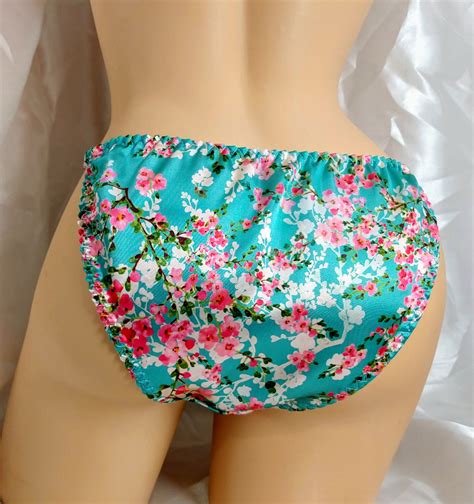 Cherry Blossom Print Satin String Bikini Panties Limited Etsy