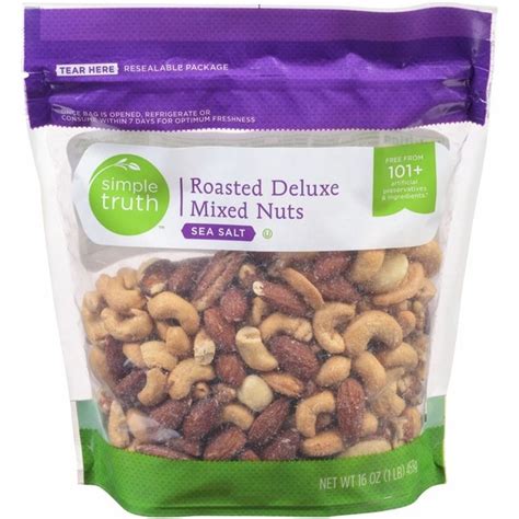 Simple Truth Roasted Deluxe Mixed Nuts Sea Salt Oz From Kroger