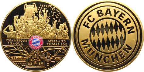 Medaille 2001 Gedenkprägung FC Bayern München Fußball Champions