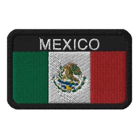 Mexican Flag Rectangular Embroidered Patch Mexico Flag Patch Etsy