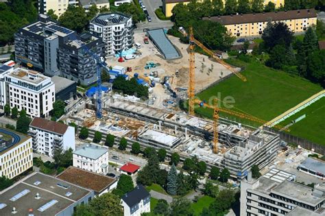 Luftaufnahme M Nchen Baustelle Zum Neubau Eines Wohn Und