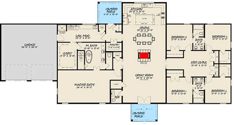 6 Bedroom 2 Story Barndominium Floor Plans