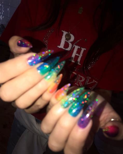 Mmirandalaurenn Rainbow Glitter Nail Art Sepsis Rainbow Glitter Types Of Nails Glitter Nail