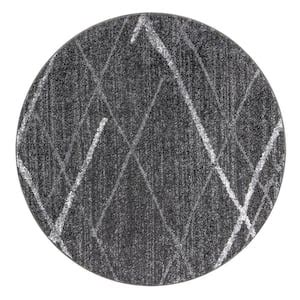 NuLOOM Thigpen Contemporary Stripes Dark Gray 7 Ft X 9 Ft Oval Rug