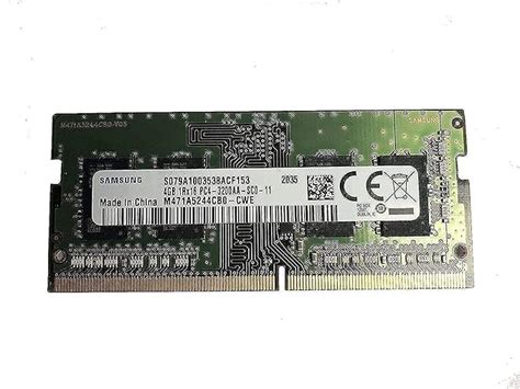 Samsung 4gb Ddr4 3200mhz Pc4 25600 12v 1r X 16 Sodimm Laptop Ram