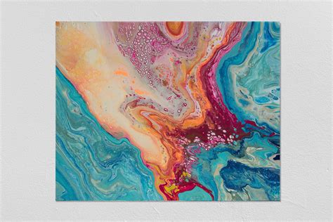 Large Abstract Fluid Art Canvas Print Fluid Pour Painting - Etsy