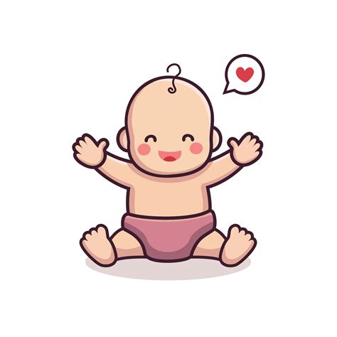 Cute Happiness Baby Cartoon Character 5205739 Vector Art At Vecteezy