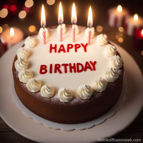 Birthday Cake With Happy Greeting Stable Diffusion Online