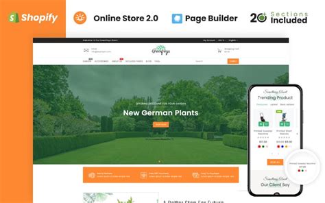 Über 65 E Commerce Website Vorlagen für Gartendesign 2024 von