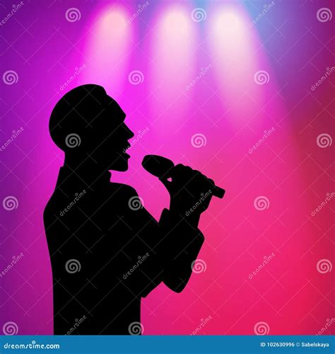 Vector Man Singing Silhouette Stock Vector Illustration Of Face