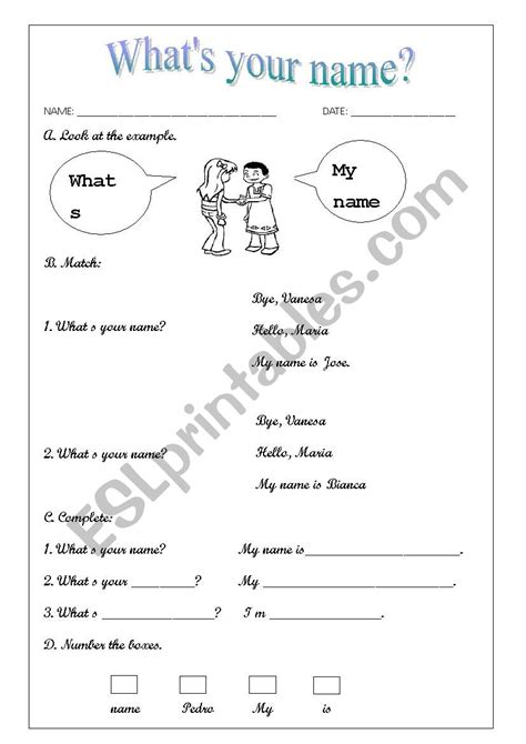 What´s Your Name Esl Worksheet By Lahm