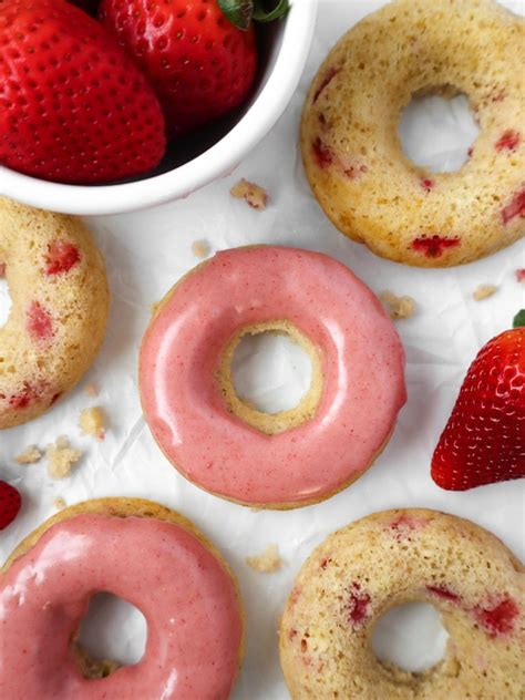 Baked Strawberry Donuts My Happy Bakes