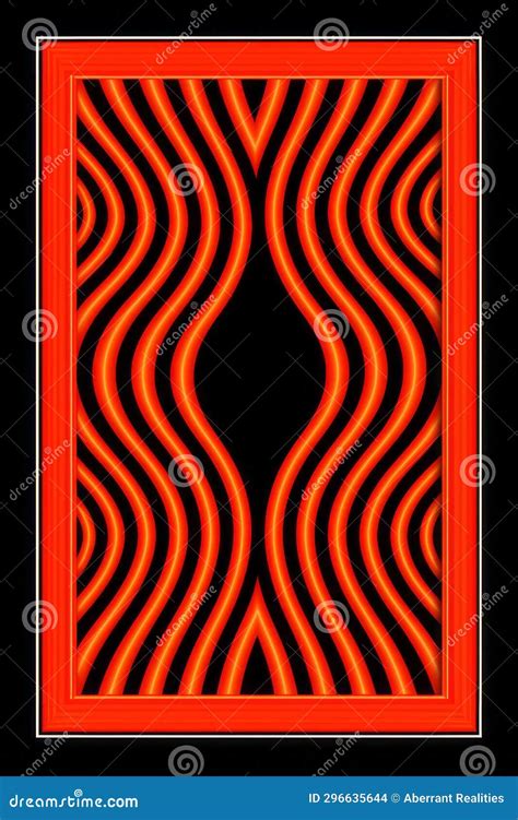 An Orange and Black Pattern on a Black Background Stock Illustration ...