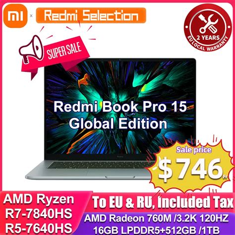 Xiaomi Laptop Redmi Book Pro Ryzen R Hs R Hs Amd M