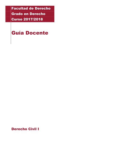 Pdf Gu A Docente Facultad De Derecho Universidad De Huelva La